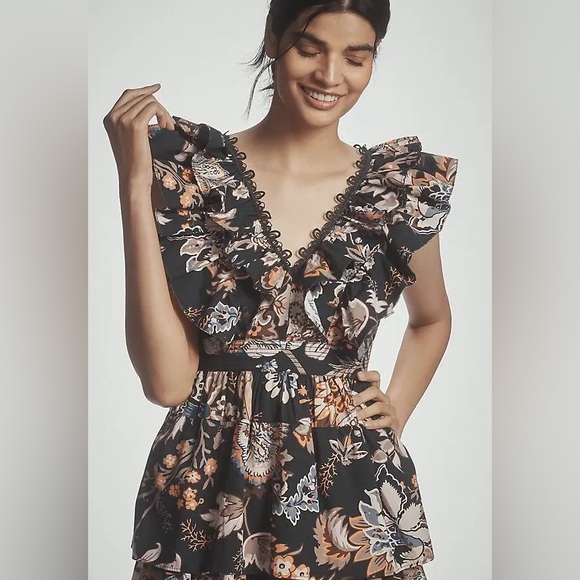 NWT Anthropologie Sleeveless Ruffled A-Line Mini Dress | Size XL - Picture 4 of 14
